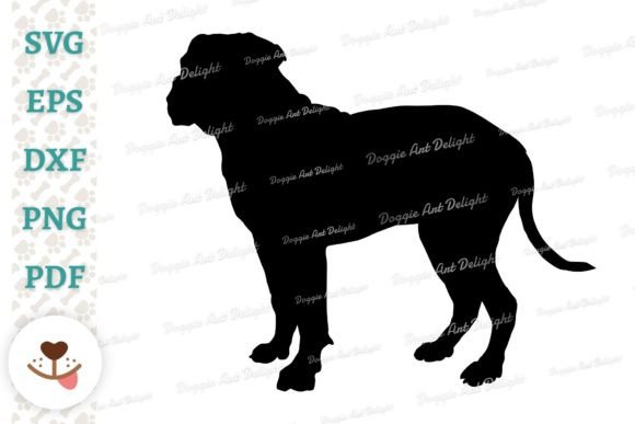 American Bulldog Silhouette Svg Png Dxf