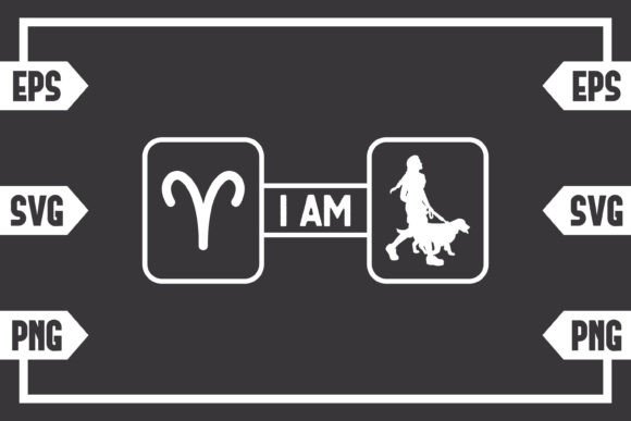 Aries Sign and Female with Dog