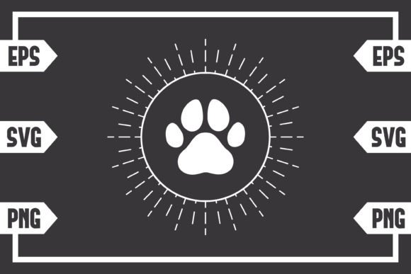 Circle Sunburst - Dog Paw