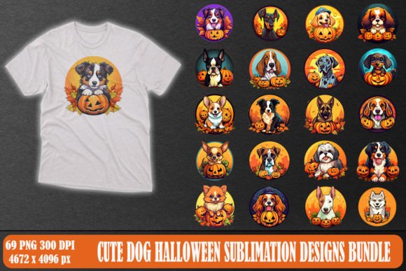 Cute Dog Halloween Sublimation Bundle