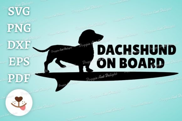 DACHSHUND on BOARD Car Decal Svg Png