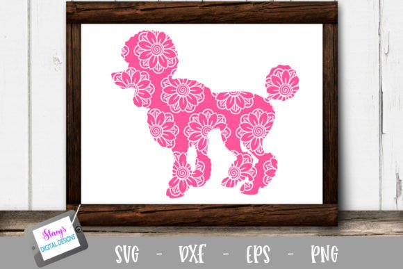 Dog Poodle with Mandala Pattern