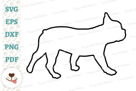 Frenchie Outline Svg Png Dxf Cut File