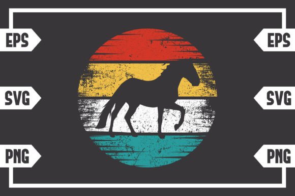 Grunge Retro Dog Horse