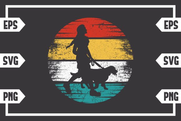 Grunge Retro Female with Dog
