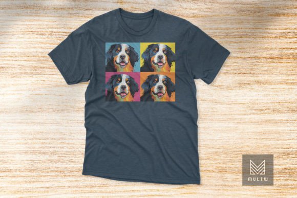 Pop Art Bernese Mountain Dog Four Panels