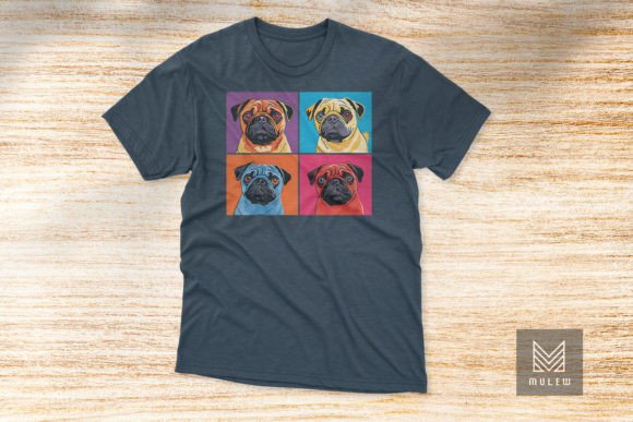 Pop Art Pug Dog Four Panels T-shirt