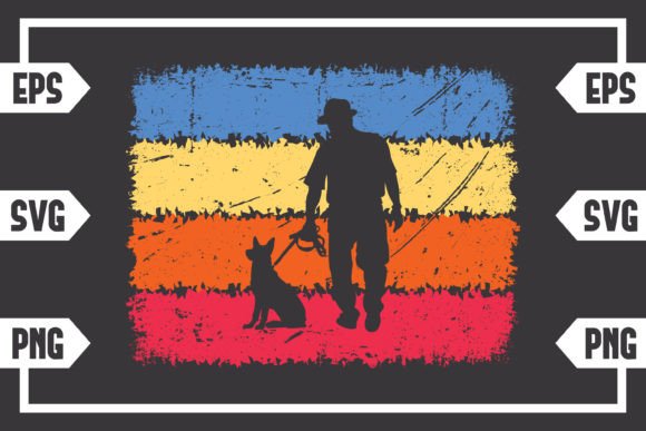 Retro Rectangle Guy with Dog