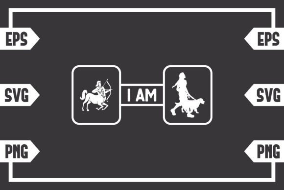 Sagittarius Symbol and Female with Dog