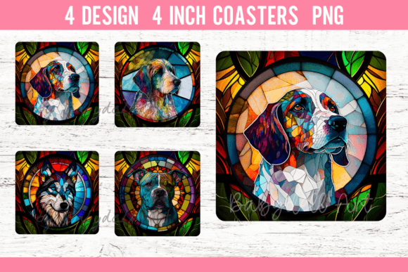 Stained Glass Square Coaster