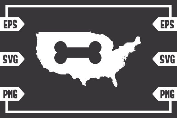 USA Map - Dog Bone
