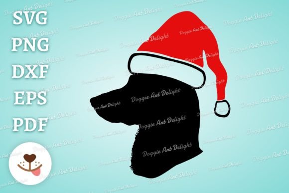 Xmas Belgian Shepherd Dog in Santa Hat